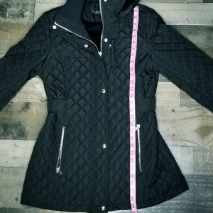 calvin klein women's classic quilted jacket with side tabs